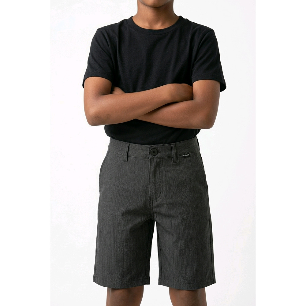 Hurley Boys 2-Way Stretch Chino Hybrid Shorts Black Size 18 NWT
